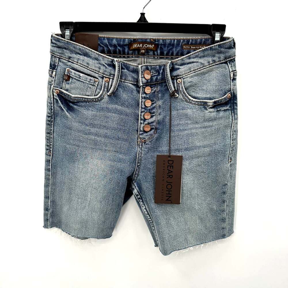 DEAR JOHN NWT Olivia Super High Rise Skinny Bermuda Cuffed Shorts // 25